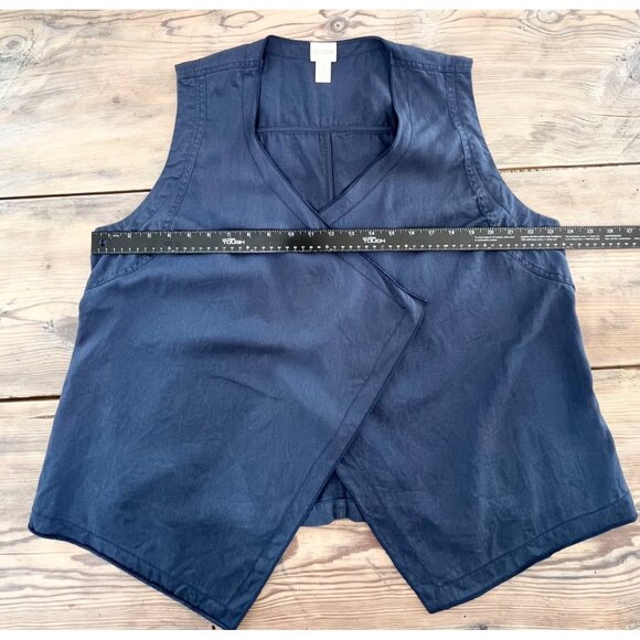 Chicos Asymmetrical Hem Vest Womens 2 Blue 100% Lyocell - Picture 7 of 8